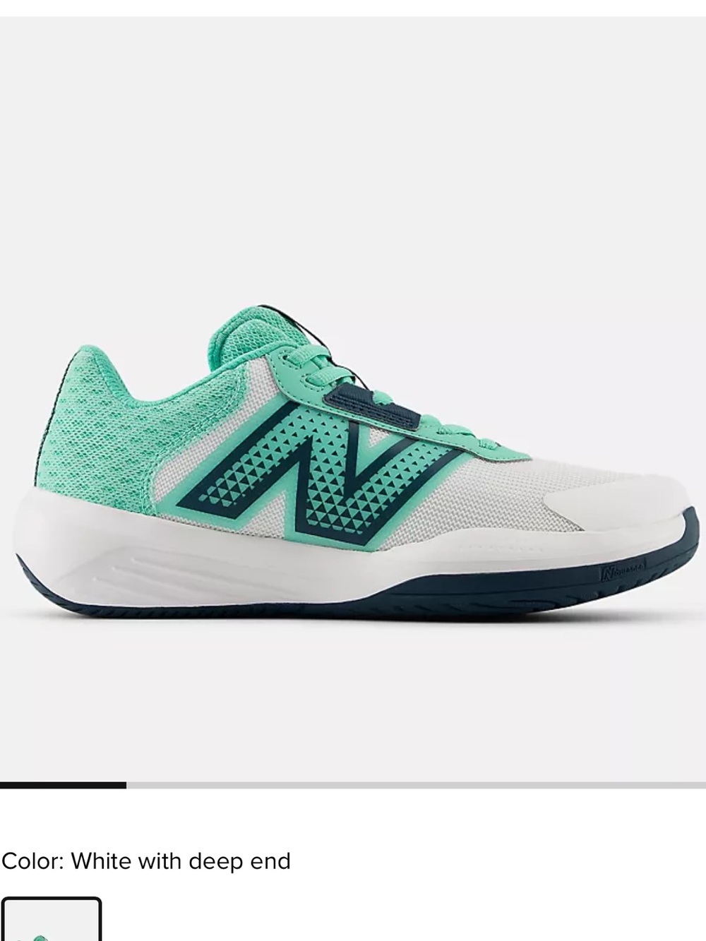 New Balance Women's White & Mint Athletic Sneakers 696v6 tennis 2E size 7